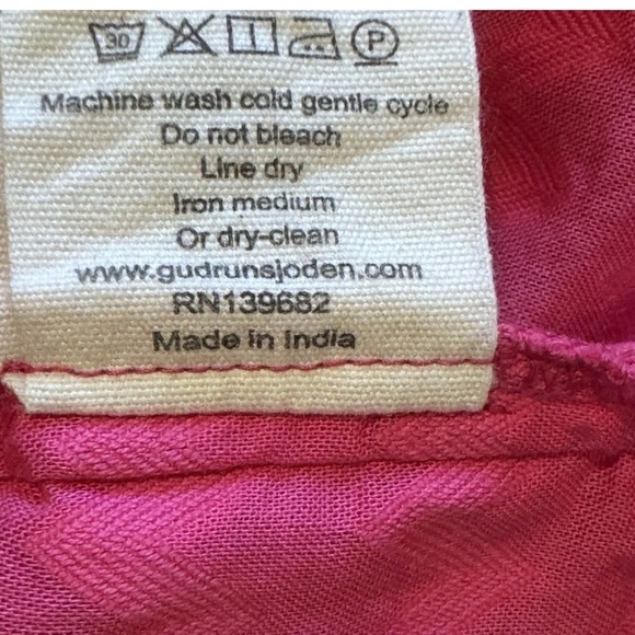 Gudrun Sjoden Dress Sz L Organic Cotton Midi Pink Beach Vacation Sundress Cover - Picture 10 of 10